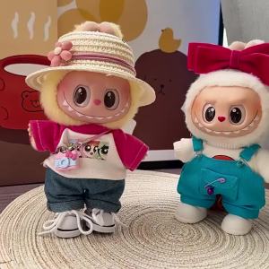 Clothes Only ]  Generation one or two Labubu Clothing Accessories Labubu Sitting Baby Penguin Onesie Cute