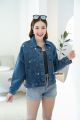 Jacket แจ็คเก็ตยีนส์แขนยาว เสื้อคลุมยีนส์ เสื้อยีนส์สาวอวบ เสื้อยีนส์คอตตอนใส่ได้ทุกดอกาศ. 