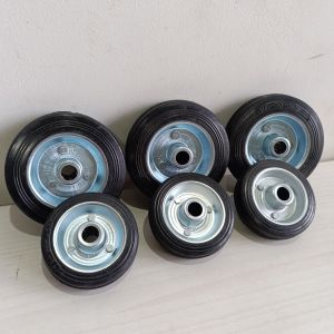 Roda karet Troli Ban Karet Hitam 3" & 4" inch 75mm dan 100mm roda only tanpa rumah
