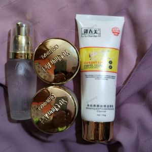 YU CHUN MEI Cordyceps 4-in-1 Brightening Set | Whitening + Dark Spot + Moisturizing | Day/Night Cream + Serum + Spot Removal + Soap | BPOM Listed Local