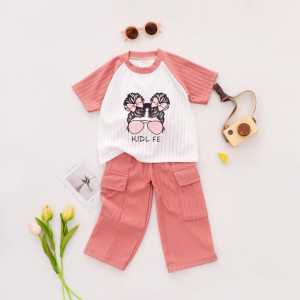 SETELAN ANAK PEREMPUAN CARGO BAHAN KNITH UNTUK USIA 1-10 TAHUN