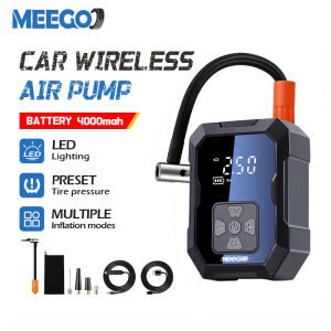 MeeGoo Portable Air Compressor Wireless Dual Display Tyre Pump 2in1 Pump+Powerbank Car Tyre Inflator Heavy Duty Motorcycle Compressor Machine