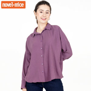 Novel Mice Essentials - Purple Classic Oversize Shirt [Crinkle]