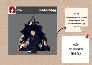 Wednesday Deco Die Cut Stickers - For planners notebooks & journals