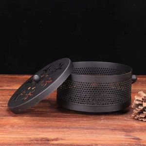 Today Market New Fireproof Mosquito Coil Box Iron Mosquito Coil Holder Classic Sandalwood Stove with Handle