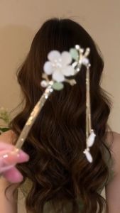 Cucuk Rambut Bunga 玫瑰花朵流苏发簪 Red Rose Tassel Hair Pin 古典新中式古风盘发发钗汉服旗袍步摇簪子高级感头饰 Elegant Chinese Style