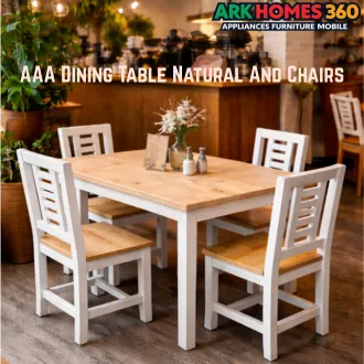 AAA Dining Table Set 4 Seater | Solid Wood White Legs | Modern Table & Chairs | Space Saving Dining Set Philippines