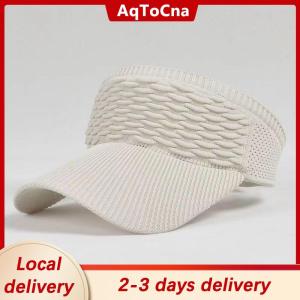 [COD] AqToCna Ship within 24 hours Summer Anti-UV Sun Hat Women Empty Top Hat Travel Beach Outdoor Sports Visor Cap Knitted Baseball Hat