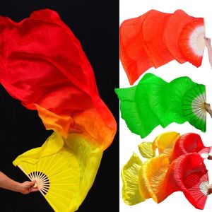 NOBLELUX Kid Women Long Imitation Dancer Practice Belly Dancing Fan Silk Fans Rayon Silk Fans Long Silk Fans