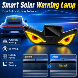 Demon Eye Car LED Light Solar Powered Wireless Window Warning Light Neon Ambient Lamp Demon Eye Style Car Interior Decoration