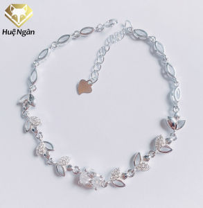 Lắc tay bạc 925 Huệ Ngân - Hoa hồng tình yêu RYB140117