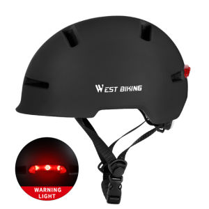 WEST BIKING Bicycle Helmet LED Light Rechargeable MTB Road Electric Bike Helmet Motorcycle Scooter Men Women Cycling Safe Cap