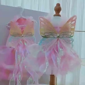 Pet Dog Butterfly Princess Dress Wedding Dress Dress Dog Cat Cat Clothes Supplies Corgi Teddy French Bulldog