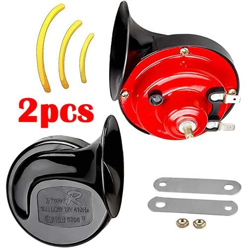 2pcs Super Loud Train Horns, Car Air Electric Snail Double Horn, 12V Waterproof Air Horns Replacement Kit, Automotive Accessories Universal for