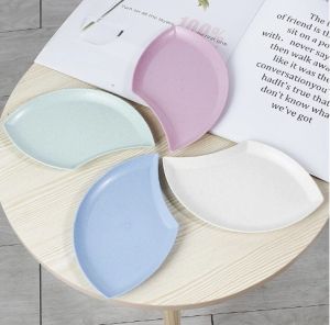 Japanese style wheat straw plastic bowl fish plate set Environmental protection materials