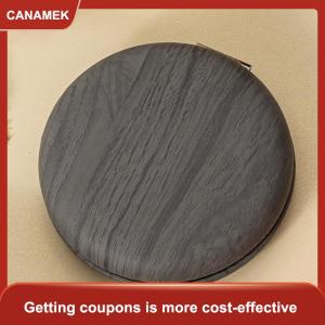 【CANAMEK】 Mini Trang Điểm Cổ Điển Gương Hạt Gỗ PU Gấp Gương Vòng Nhỏ Gọn Du Lịch Trang Điểm Gương Túi Xách Tay Gương Món Quà Thanh Lịch