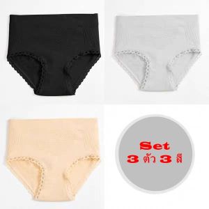 [ส่งเร็วพิเศษ!] (Set ) NEW!! พร้อมส่งกางเกงในผ้าทอรังผึ้งเอวปกติขาลูกไม้น่ารัก สินค้ายอดฮิตของญี่ปุ่น ใส่สบาย #Sale# ถูกที่สุด 02#