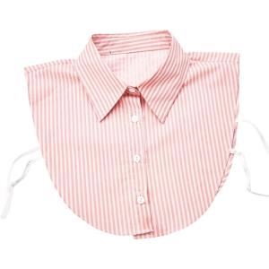 Womens Removable Half Shirt Collar Striped Faux Blouse Colalr Insert for Casual or Formal Outfit Clothing Accessory
