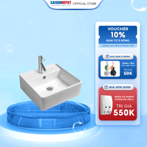 Lavabo treo tường ATMOR AT-1001 thiết kế sang trọng hiện đại sứ vệ sinh siêu bền dễ vệ sinh lắp đặt dễ dàng