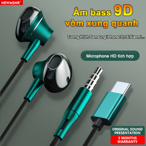 Newmsnr Tai Nghe TYPE-C Tai Nghe Âm Thanh Vòm 9D Tai Nghe Tích Hợp Mic HD Chính Hãng Tai Nghe Chống Thấm Nước & Chống Mồ Hôi Tai Nghe Chơi Game Hợp Pháp Cho Samsung/Xiaomi V. V.