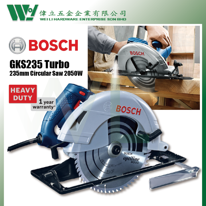 Bosch GKS235 Turbo 235mm Circular Saw 2050W mesin potong kayu