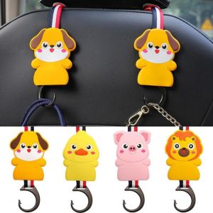 TUO29 Strong Bearing Capacity Car Headrest Hook Multifunctional Cartoon Animal Shape Automotive Storage Hanger Universal PVC Seat Back Hooks For Car