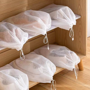 50Pcs Shoe Bag with Drawcord Reusable Anti-dust Shoe Protect Bag Non-Woven Travel Bag Portable Drawstring Bag
