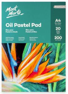Mont Marte  Oil Pastel Pad Premium A4 20 Sheets 200gsm