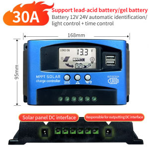 MPPT Solar Charge Controller with LCD Display Dual USB Technical Charging Current 30A 50A 100A