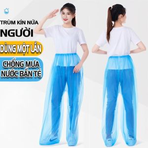 Quần Đi Mưa Nilon PE Cao Cấp (Combo 2 Cái) – Tái Sử Dụng Chống Thấm Hiệu Quả Gọn Nhẹ Tiện Lợi