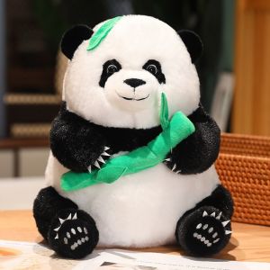 JOJO CASTLE  Panda Bear Doll 22/32/42cm Creative Plush Panda Toy Kawaii Panda with Bubble Tea Cup/Bamboo/Flower Stuffed Animal Doll Toys for Kids Baby Kawaii Gifts 熊猫公仔 Girl Present