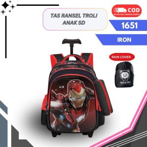 Tas Troli ransel Anak Sekolah  SD Laki laki Untuk Anak Cowok SD + pensil case 1615