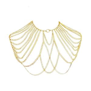 Trendy Mens Body Chain Tassels Shoulder Necklace Fashion Personality Party Accessory for Clubbing and Music Festivals