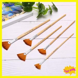 XINGK SQ เครื่องเขียน [ขายแฟลช] HHH 5ชิ้นพัดลมรูปร่าง Gouache จิตรกรรมปากกาไนล่อนผมแปรงทาสีวาดอุปกรณ์ศิลปะ