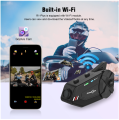 Freedconn  R1 Plus Motorcycle Group Intercom Waterproof HD Lens 1080P Video 6 Riders Bluetooth FM Wifi Helmet Headset Recorder. 