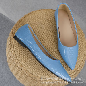 Free Shipping WomenS Black Woven-Patterned Shallow-Toe Flats Pointed-Toe Low-Heeled Suitable For Commuting And Casual Wear