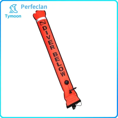 High Visibility Diver Below Reflective Safety Sausage Surface Marker Buoy SMB Signal Tube for Underwater Scuba Diving Snorkeling