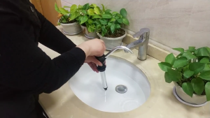 Sturdy Metal Hand Operated Water Pump for Caravans Sinks Portable Accessory for Camping Trailers and Motorhomes