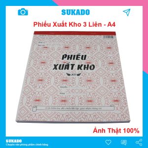 Phiếu xuất nhập kho KHỔ A4 - loại 3 liên 25x20mm Xấp 150 tờ SUKADO