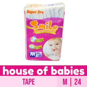 Smile Cloth-like Tape Baby Diapers Medium 24