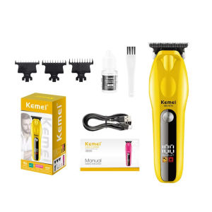 Kemei KM-1678 công suất cao chuyên nghiệp 7500 vòng/phút tốc độ cao tóc Clipper có thể sạc lại Type-C Tông đơ cắt tóc điện Màn hình LED Máy cắt tóc