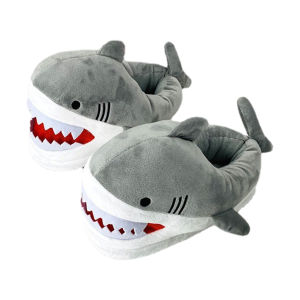 Blesiya Dép Lông Cá Mập Chống Trượt Đi Sàn Thường Ngày Vui Nhộn Cho Mùa Thu Trong Nhà Màu Hồng