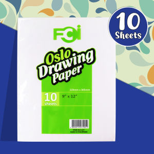 FCI Oslo Paper 9 x 12 Inches | Bright White Smooth Drawing Paper | Available in 10 & 20 Sheets | School Office & Art Supplies (Sold Per Pack)
