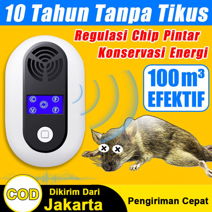 Listrik Mengusir tikus Ultrasonik Alat Suara Pengusir tikus 100M Tidak berbahaya bagi manusia dan hewan peliharaan USG untuk mengusir hama seperti tikus kecoak kadal nyamuk ular Mouse Rat repellent anti tikus elektrik