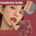 Bear Matte Lip Mud Velvet Grey Pink Keychain Lipstick Waterproof Lasting Lip Glaze Cosmetics Lip Gloss. 