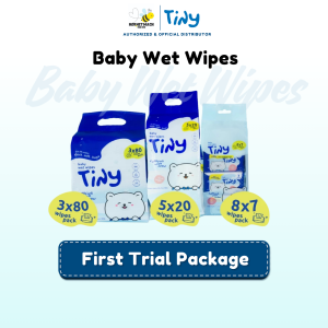 TINY Baby Wet Wipes First Trial Package (80wipes x 3 packs + 20wipes x 5 packs + 7wipes x 8 packs)