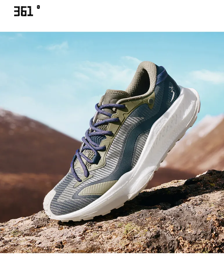 361 Degrees Rosy Clound Men's Trail Running Shoes Breathable Shock