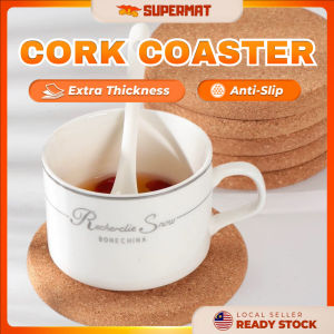 【SUPERMAT】Cork Coaster Cup Table Mat Placemat Coaster Custom Set Dinnerware Set Alas Cawan Cup Pad Coffee Tea Mat 软木杯垫