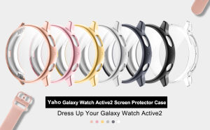 2 Pack Samsung Galaxy Watch Active 2 44mm Screen Protector Case All-Around TPU Anti-Scratch Flexible Soft Protective Bumper Cover for Samsung Galaxy Watch Active 2 44mm