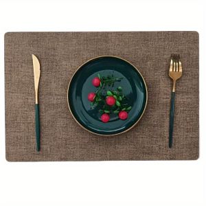 Rectangular Faux Leather Placemats Waterproof Heat-Resistant Double-Sided Dining Mats Nordic Home Decor